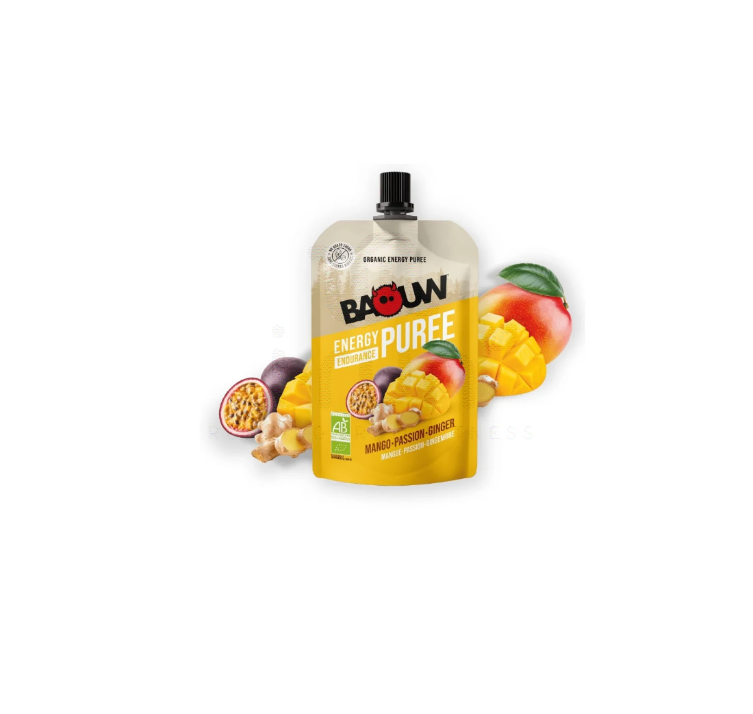 Baouw Purée énergétique Bio Mangue - Passion - Gingembre