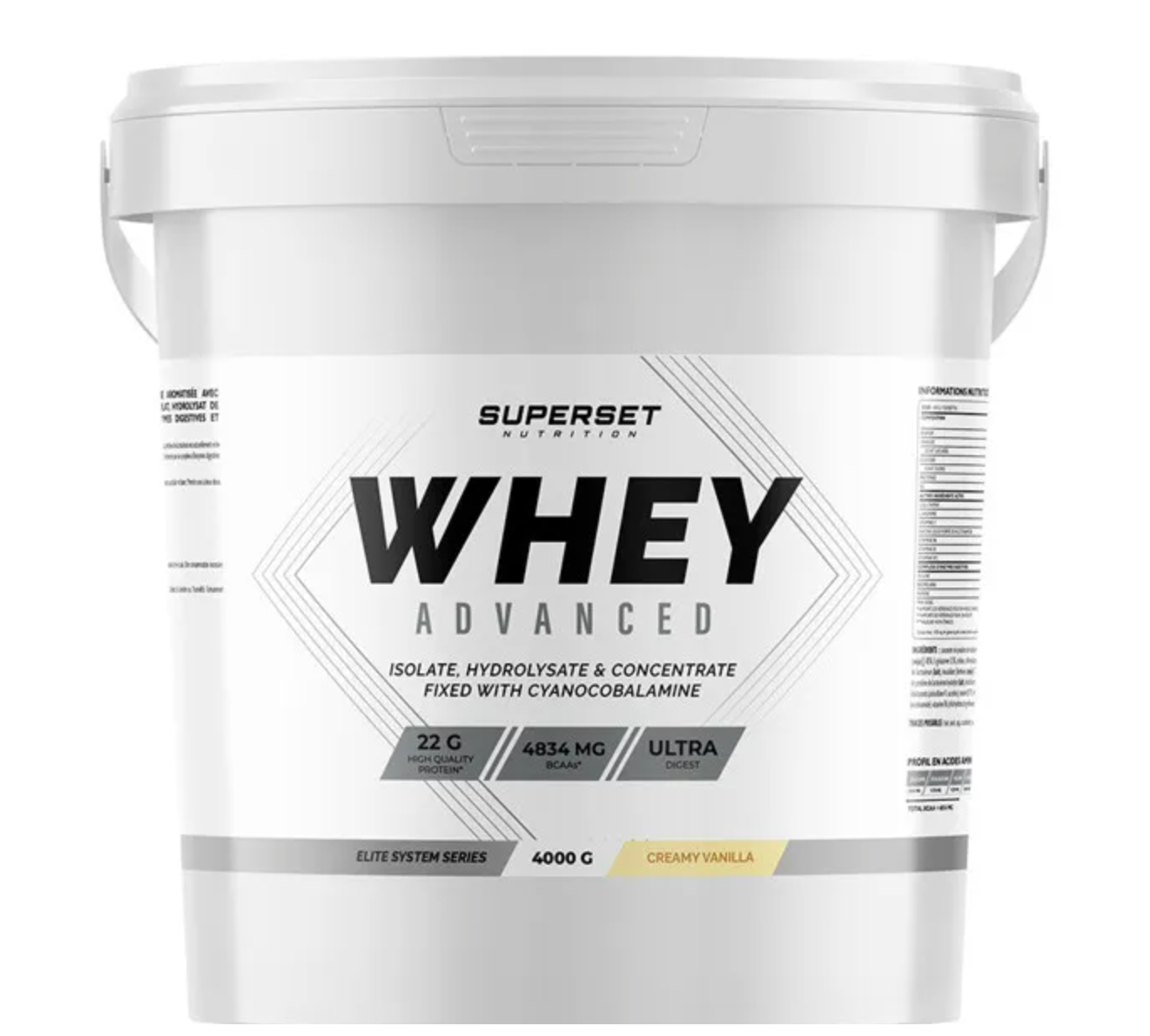 Whey protéine - Superset Nutrition - 100% WHEY PROTEINE ADVANCED (4KG) - Saveur Vanille Crémeuse