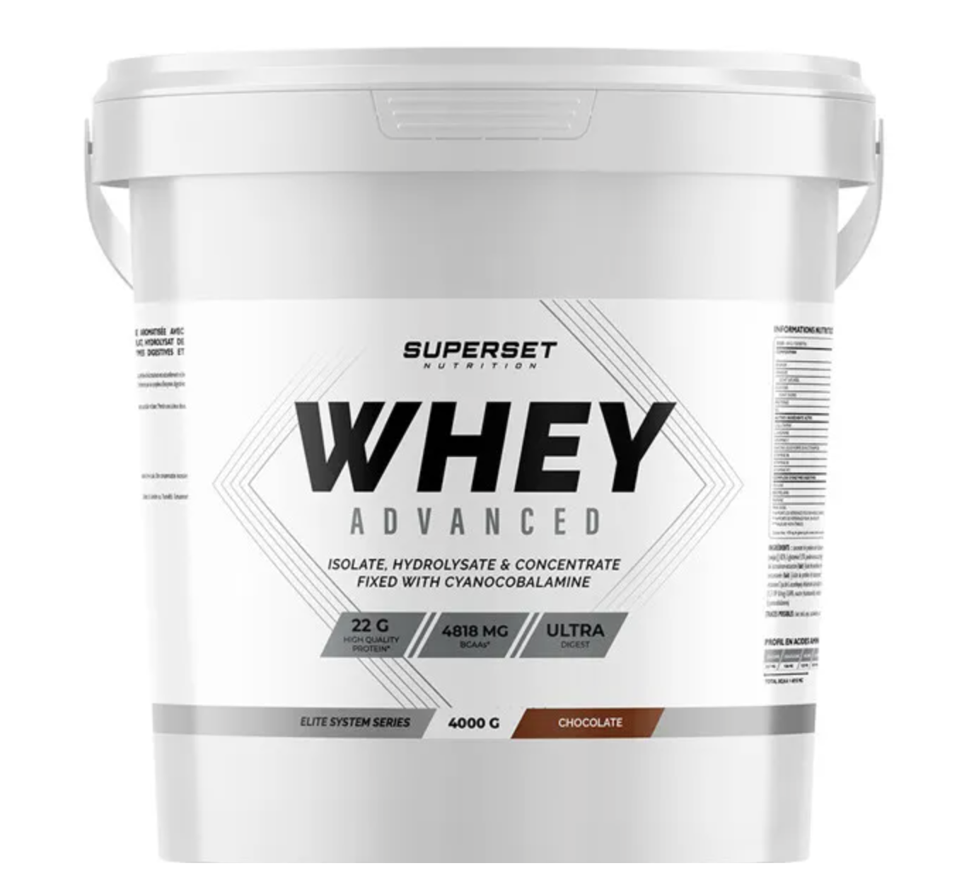 Whey protéine - Superset Nutrition - 100% WHEY PROTEINE ADVANCED (4KG) - Saveur Chocolat