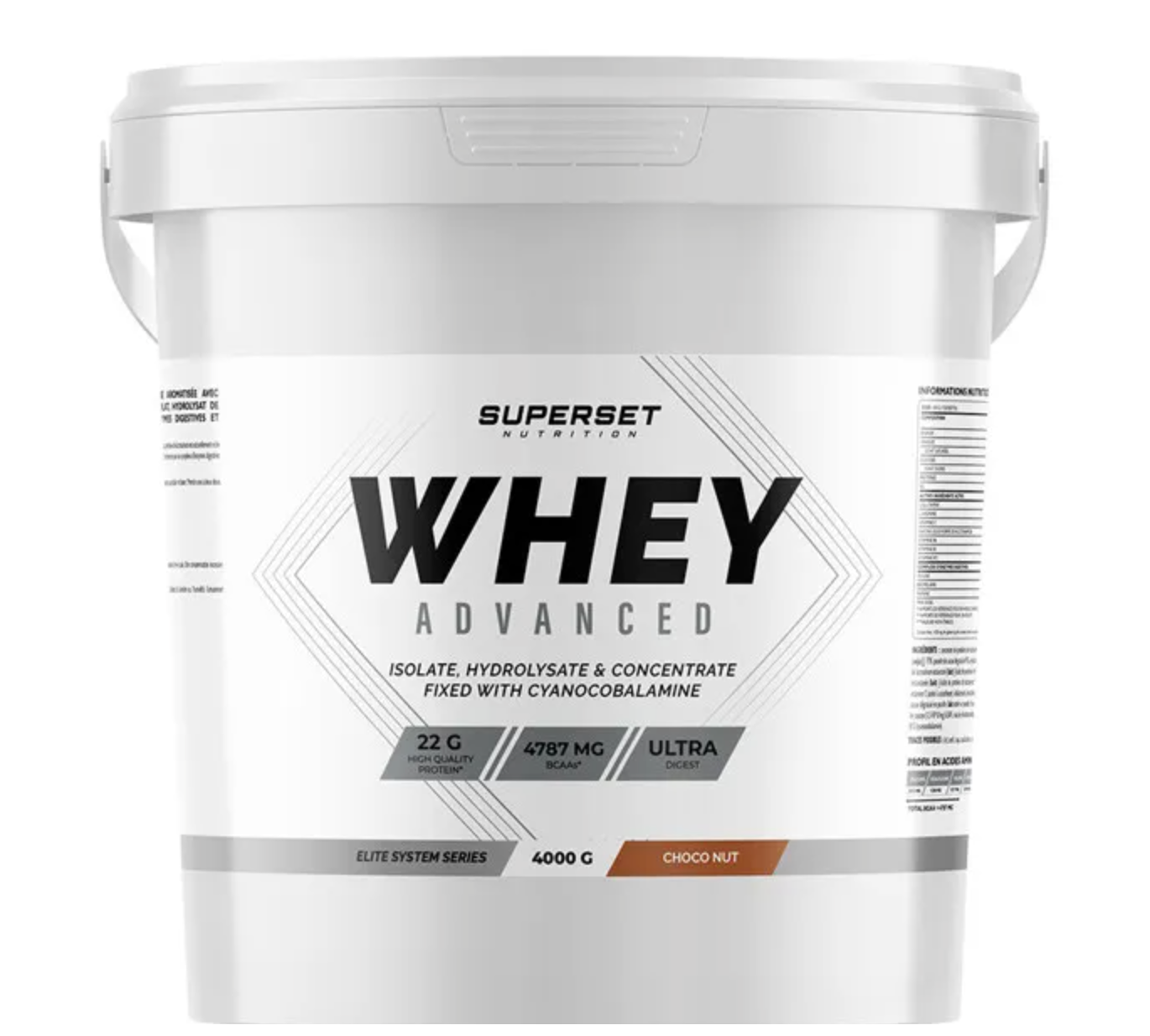 Whey protéine - Superset Nutrition - 100% WHEY PROTEINE ADVANCED (4KG) - Saveur Nutella
