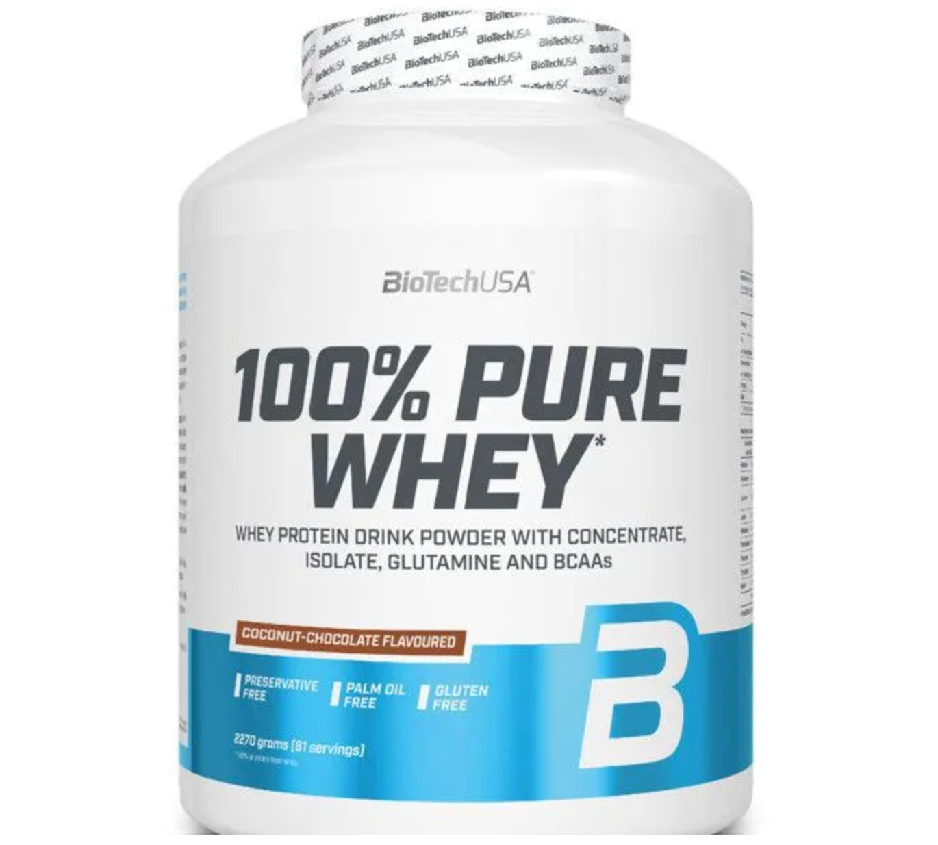 Whey concentrée BioTech USA - 100% Pure Whey - Coconut Chocolate 2270g